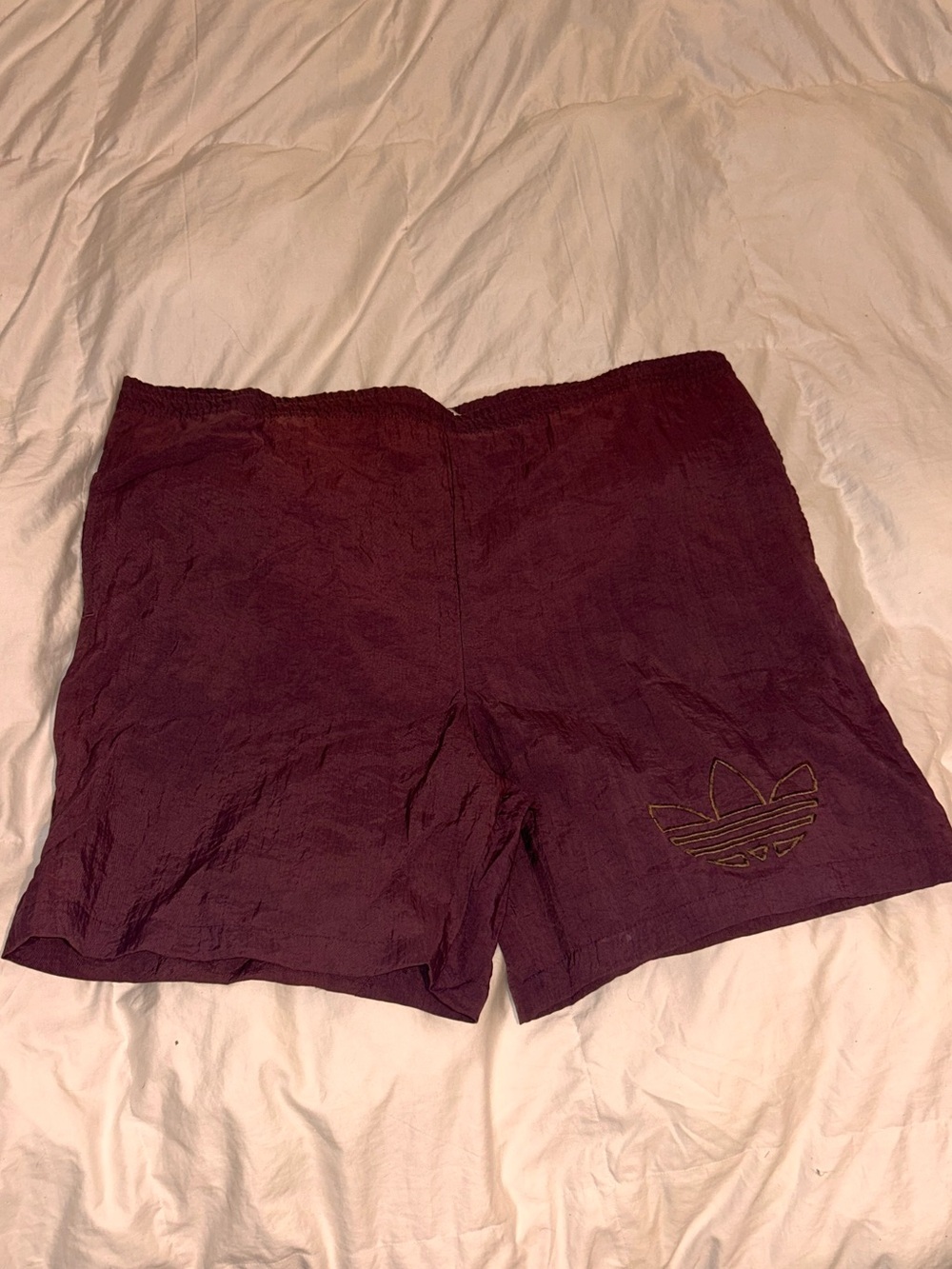 Vintage 90's Adidas Burgundy Trefoil Bike Shorts